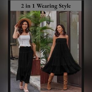 Elegant Black 2-in-1 Women's Skirt